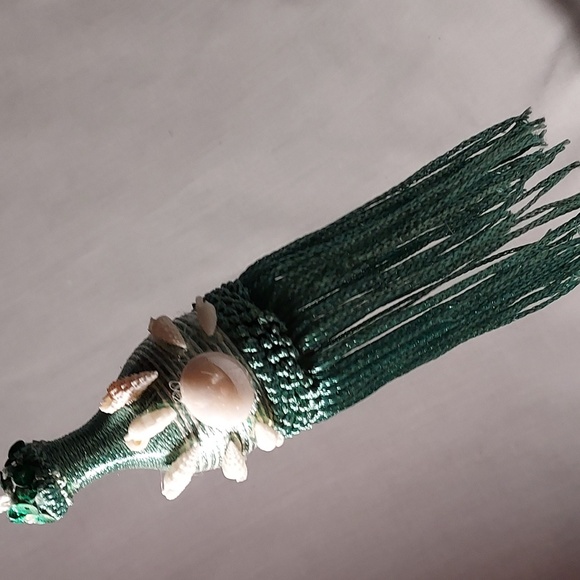 Handmade Hanging Shell Ornament Green Any 3 for $30 - Picture 4 of 4